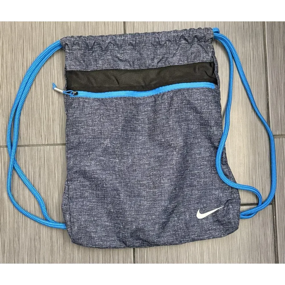 Nike Heritage Drawstring Backpack Blue Lightweight